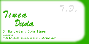 timea duda business card
